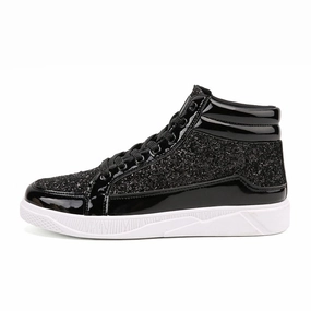 Fit Flop Tennis Shoes 2022 Men PU Leather Casual Shoes Hip Hop Gold Fashion Sneakers Male Silver Microfiber High Tops Sequin Man Shoe Chaussure Tennis
