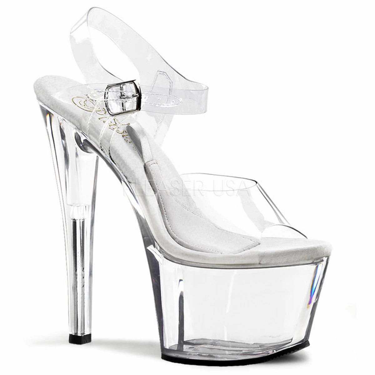 Ankle Boots With Cocktail Dress 7 Inch Heel TREASURE-708 Clear