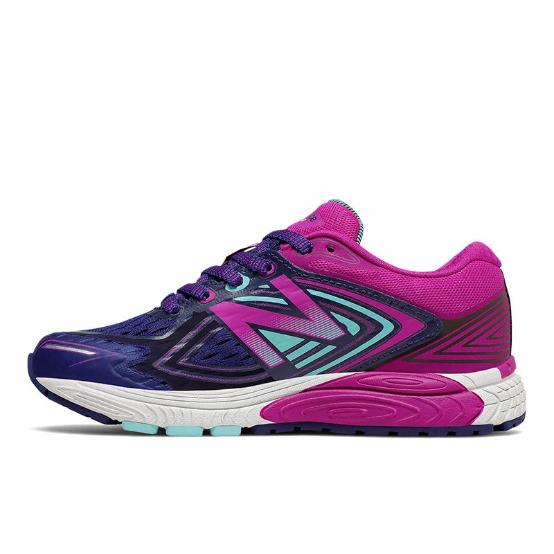 860v9 - Navy with Electric Pink - Kids Long Running Shoes