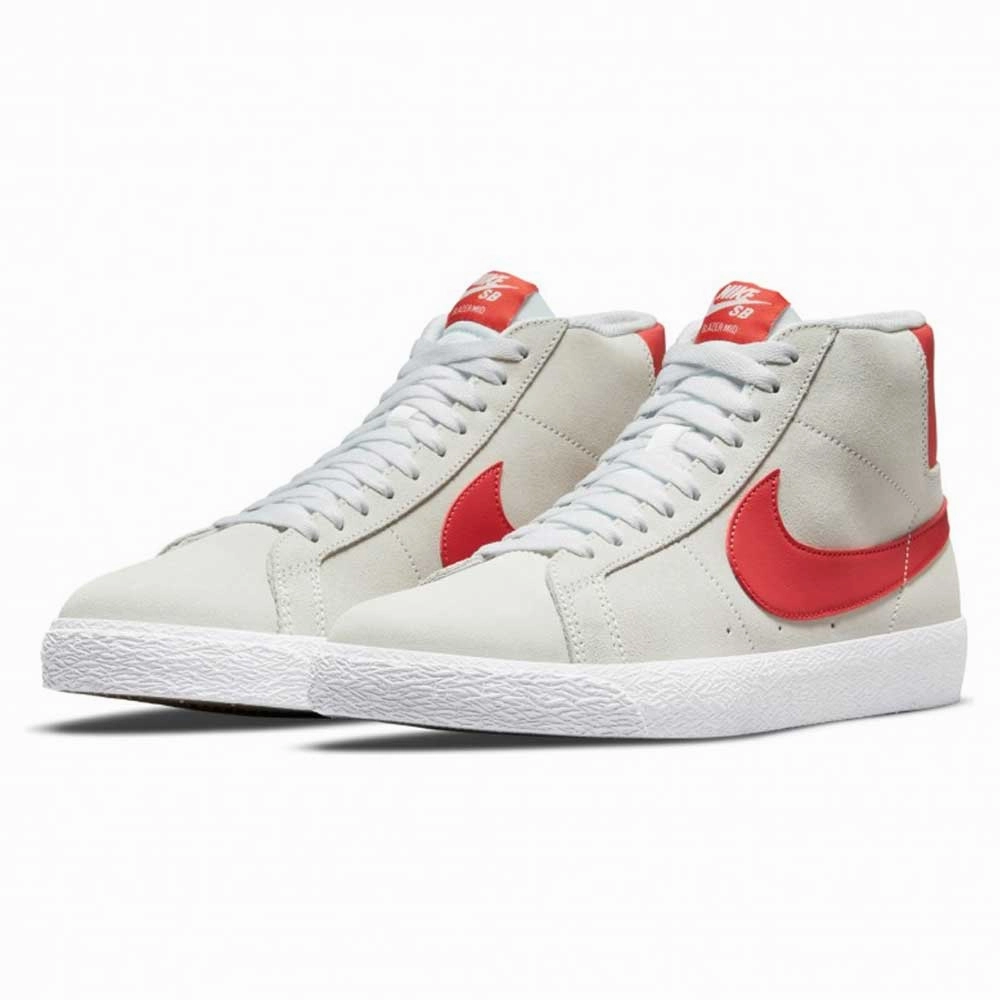864349109 Summit White Red Blazer Mid Nike SB Suede Skateboarding Shoes Nike Indoor Shoes