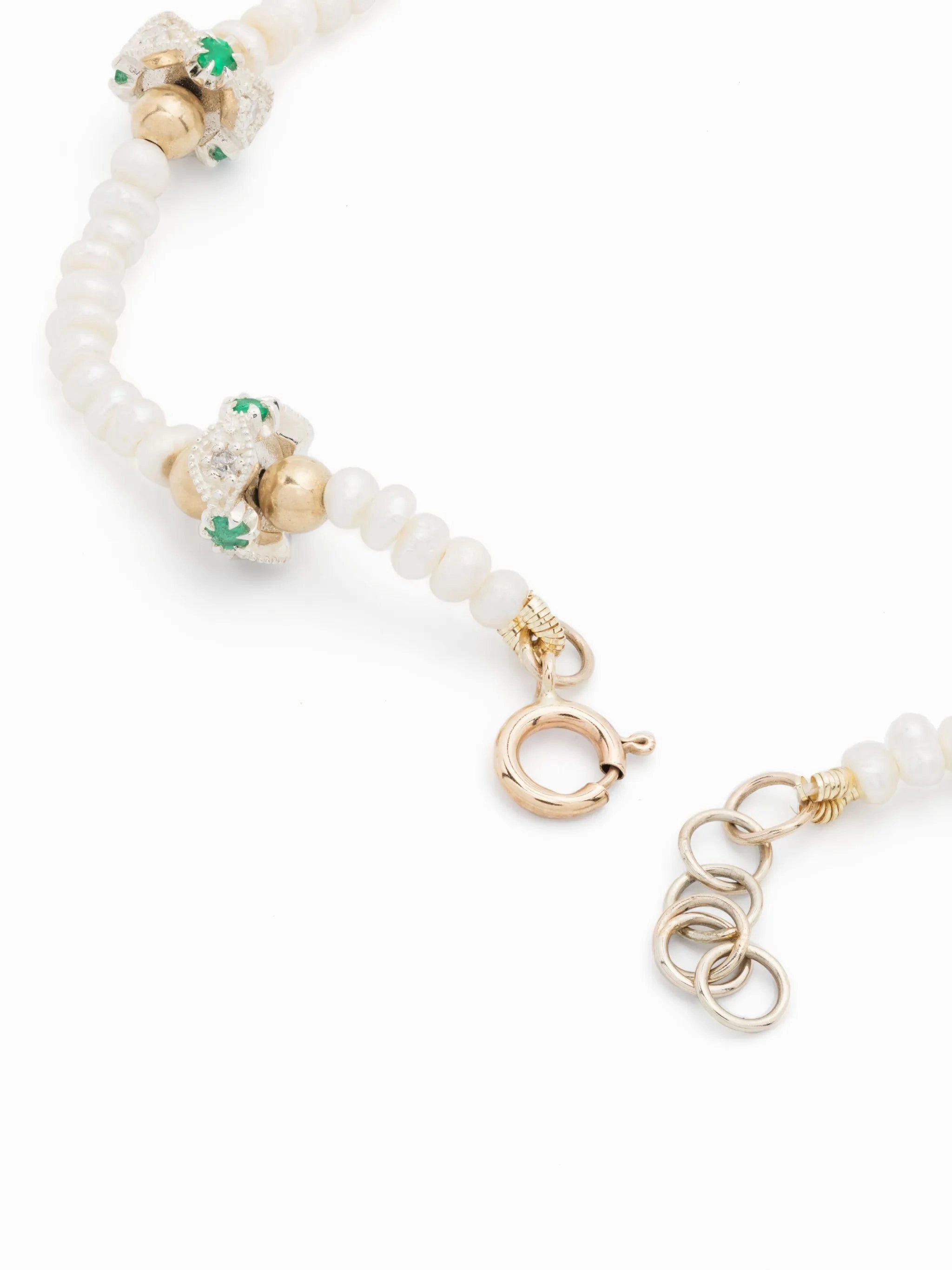 Chelsea Boot Brands 9kt yellow gold Chelsea N1 pearl and diamond bracelet