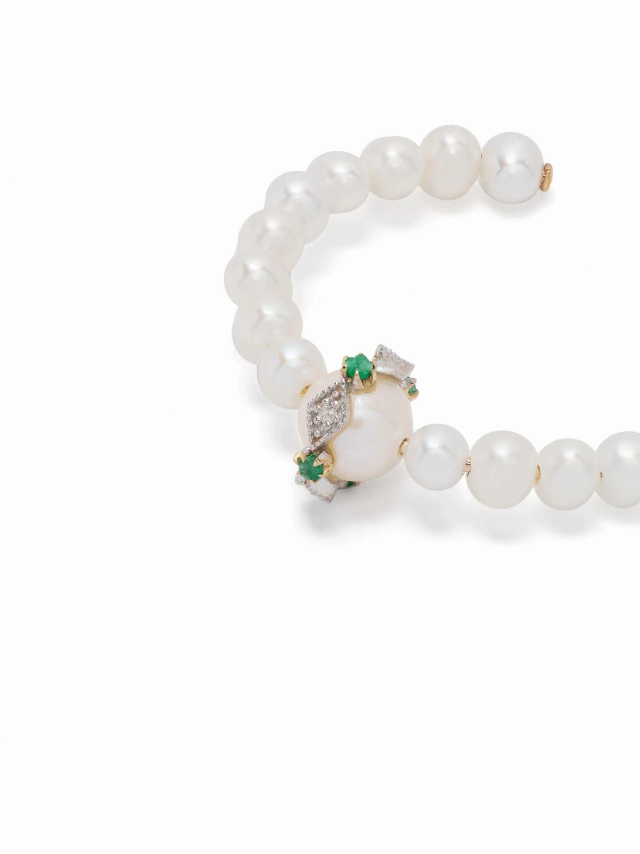 Embauchoir Chelsea Boots 9kt yellow-gold Chelsea N1 pearl and diamond hoop earring