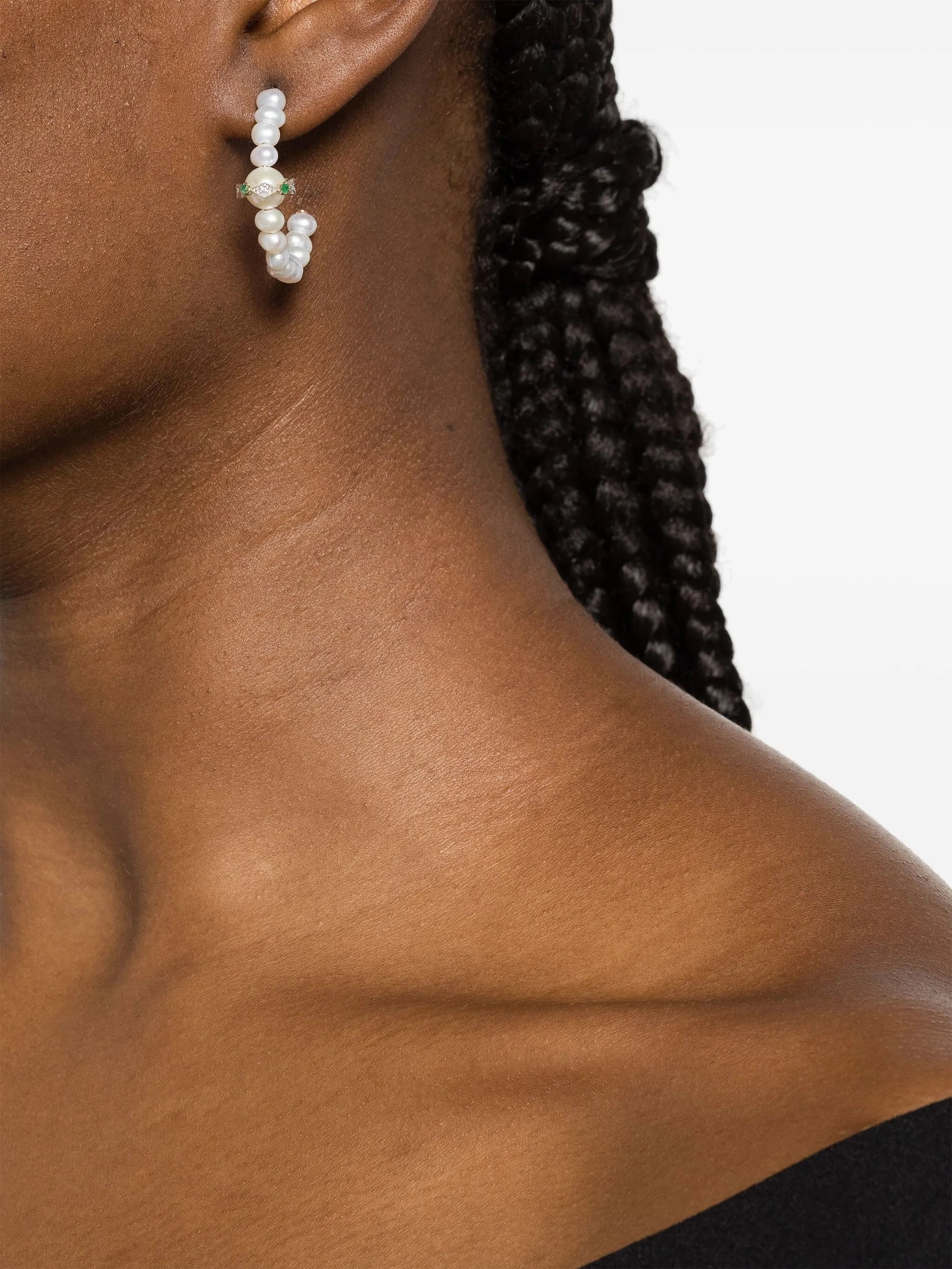 Tumbled Nubuck Leather Chelsea Boots 9kt yellow-gold Chelsea N1 pearl and diamond hoop earring