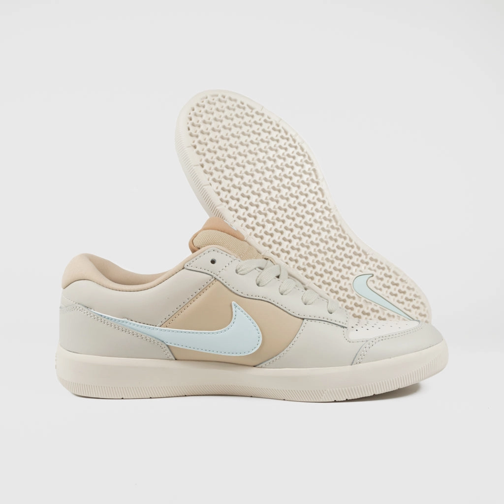 Nike Kobe Elite Shoes Nike SB - Force 58 Premium Leather Shoes - Light Bone / Glacier Blue