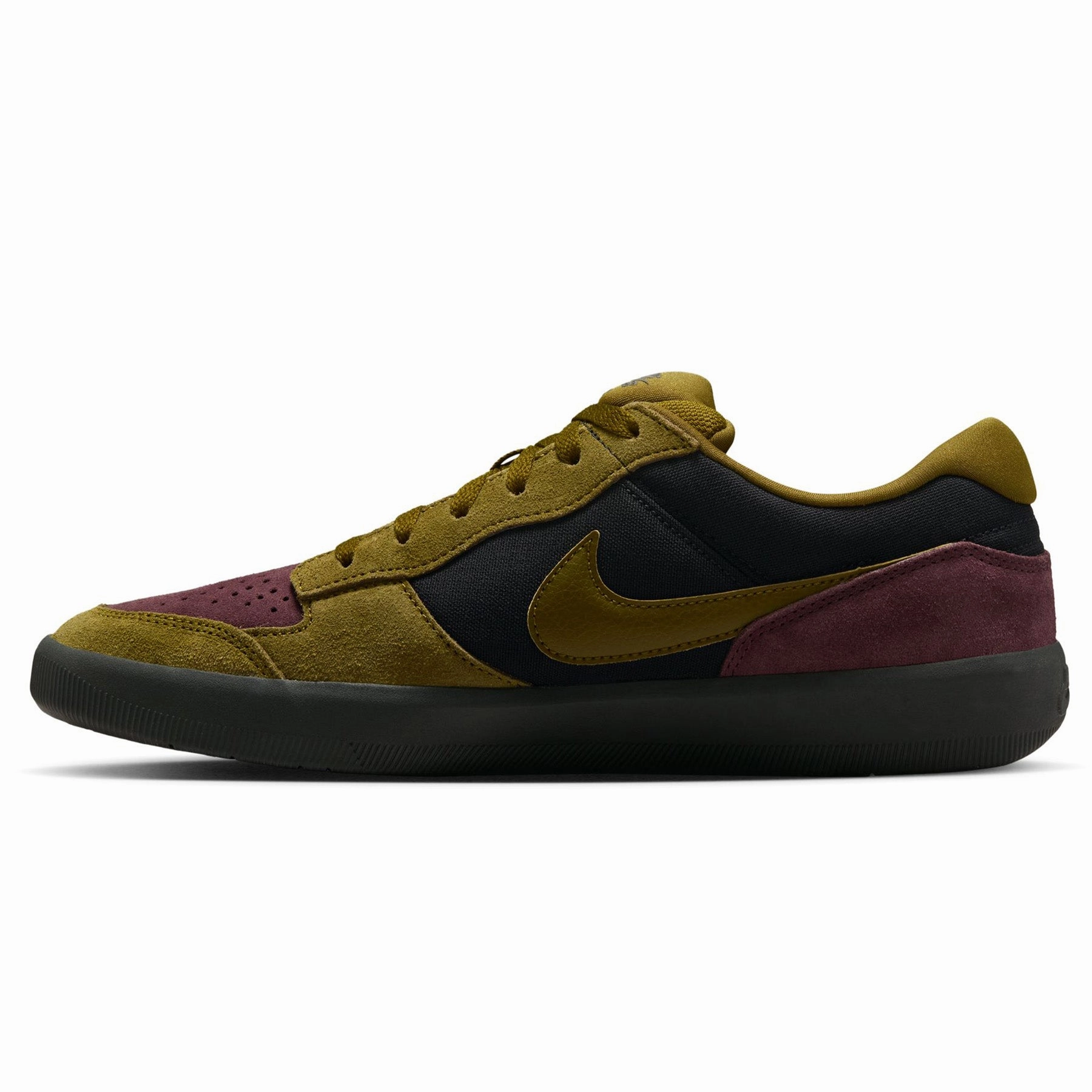Nike SB Force 58 Black/Olive Flak/Burgundy Crush Nike Monarch Shoes Squeak