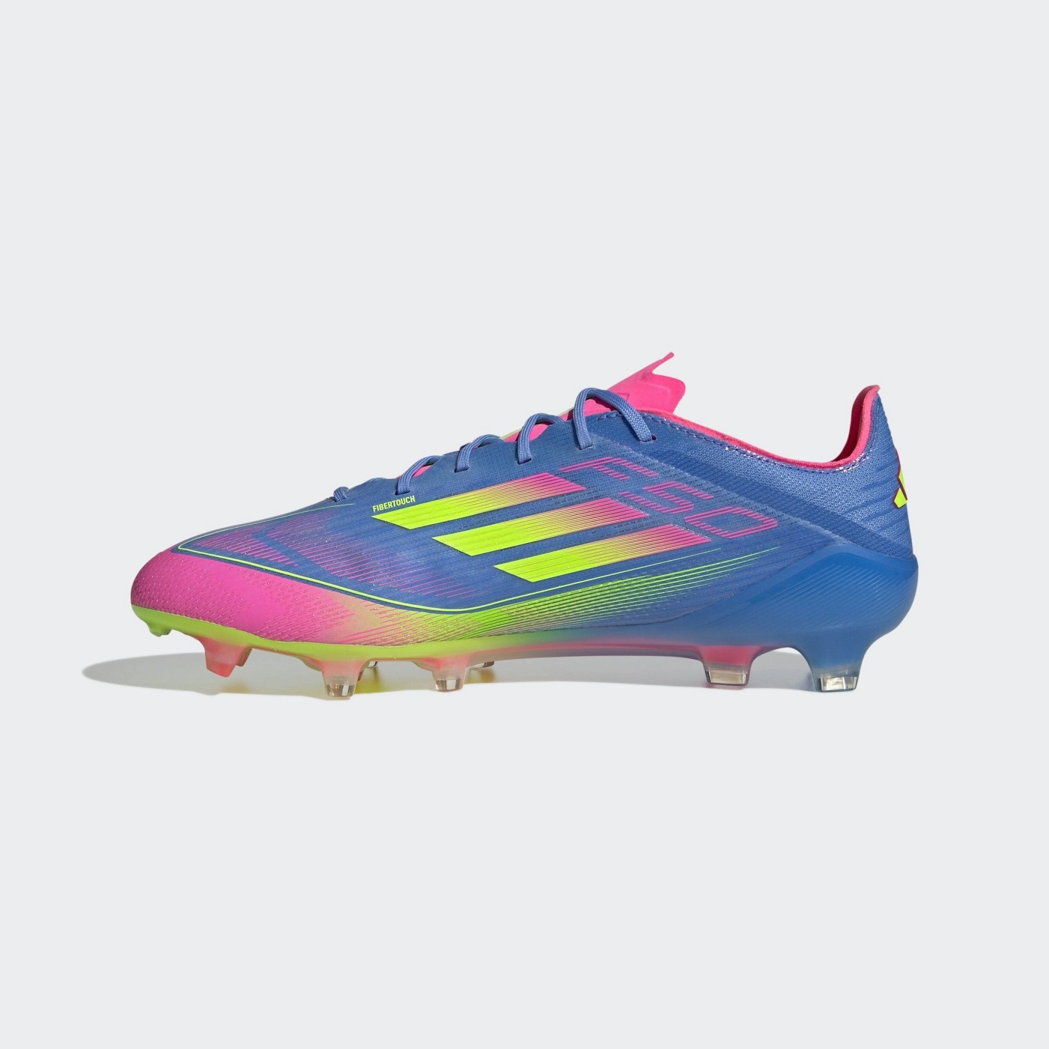 Soccer Cleats With Good Ankle Support adidas F50 Elite Firm Ground Boots Blue Fusion/Lucid Lemon/Lucid Pink