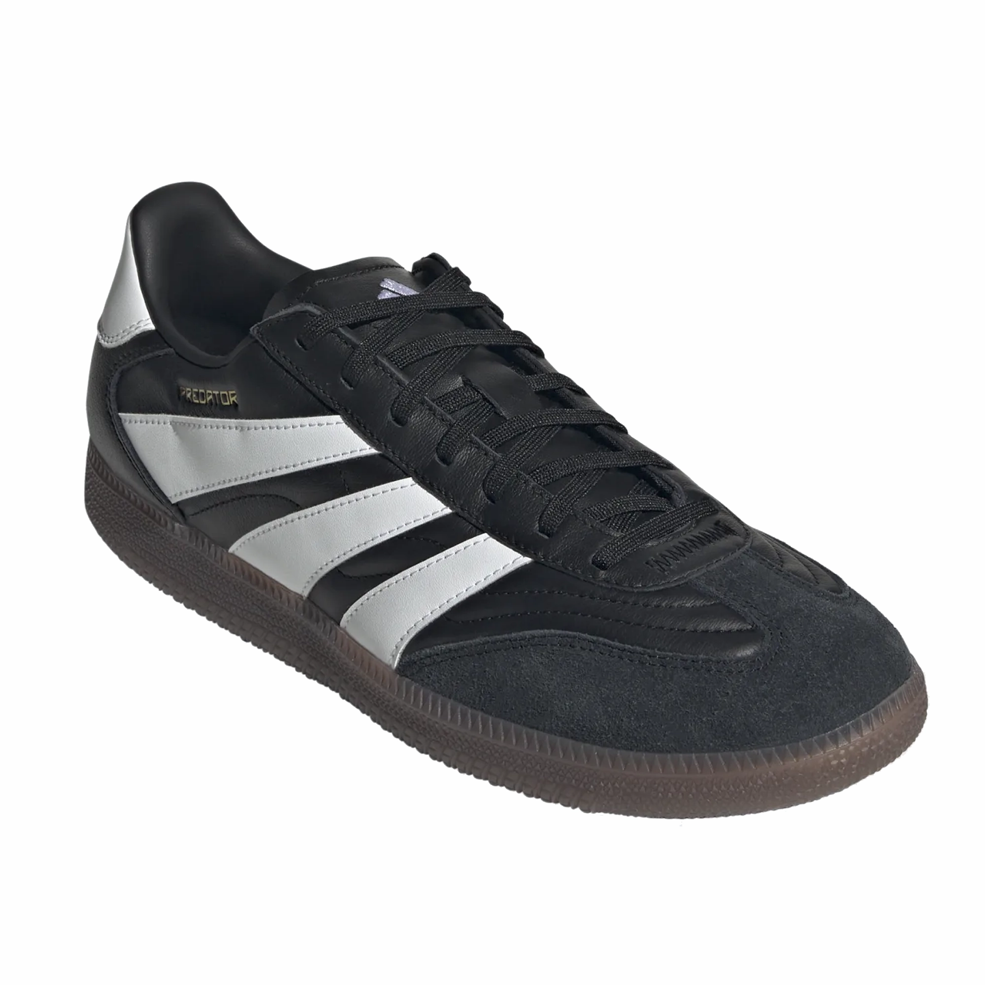 adidas Predator Freestyle Indoor Soccer Shoes (Black/White/Gold Metallic) Soccer Cleats Customizable