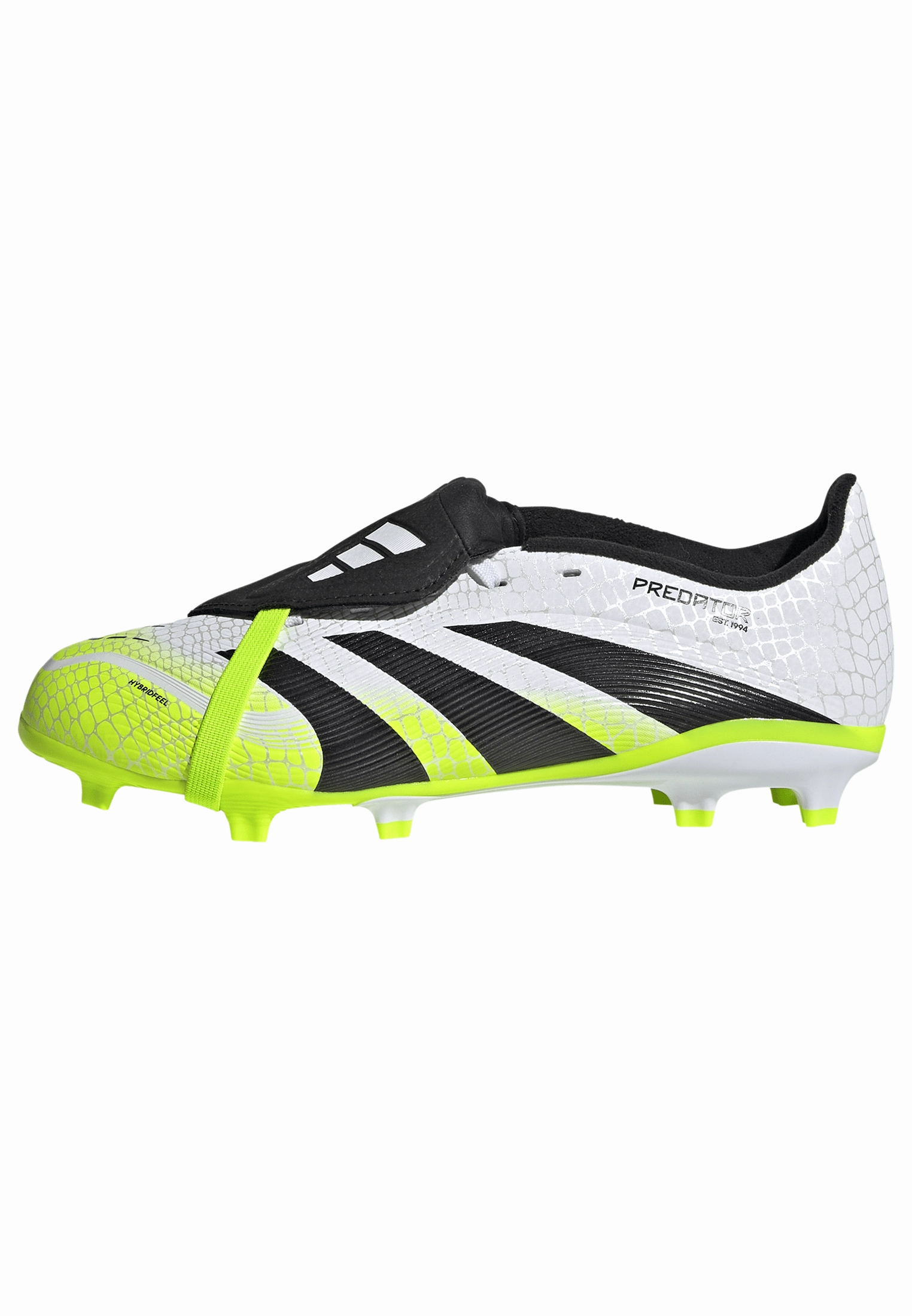 Soccer Toe Cleat adidas Predator League Fold-Over Tongue Youth Firm/Multi-Ground Soccer Cleats -White/Black