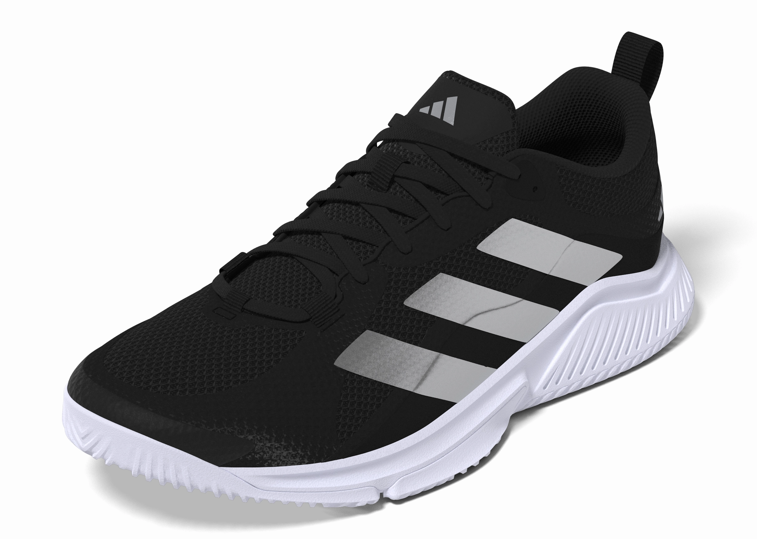 Professional Volleyball Shoes Adidas Womens Court Team Bounce 2.0 Indoor Shoes - White/Black
