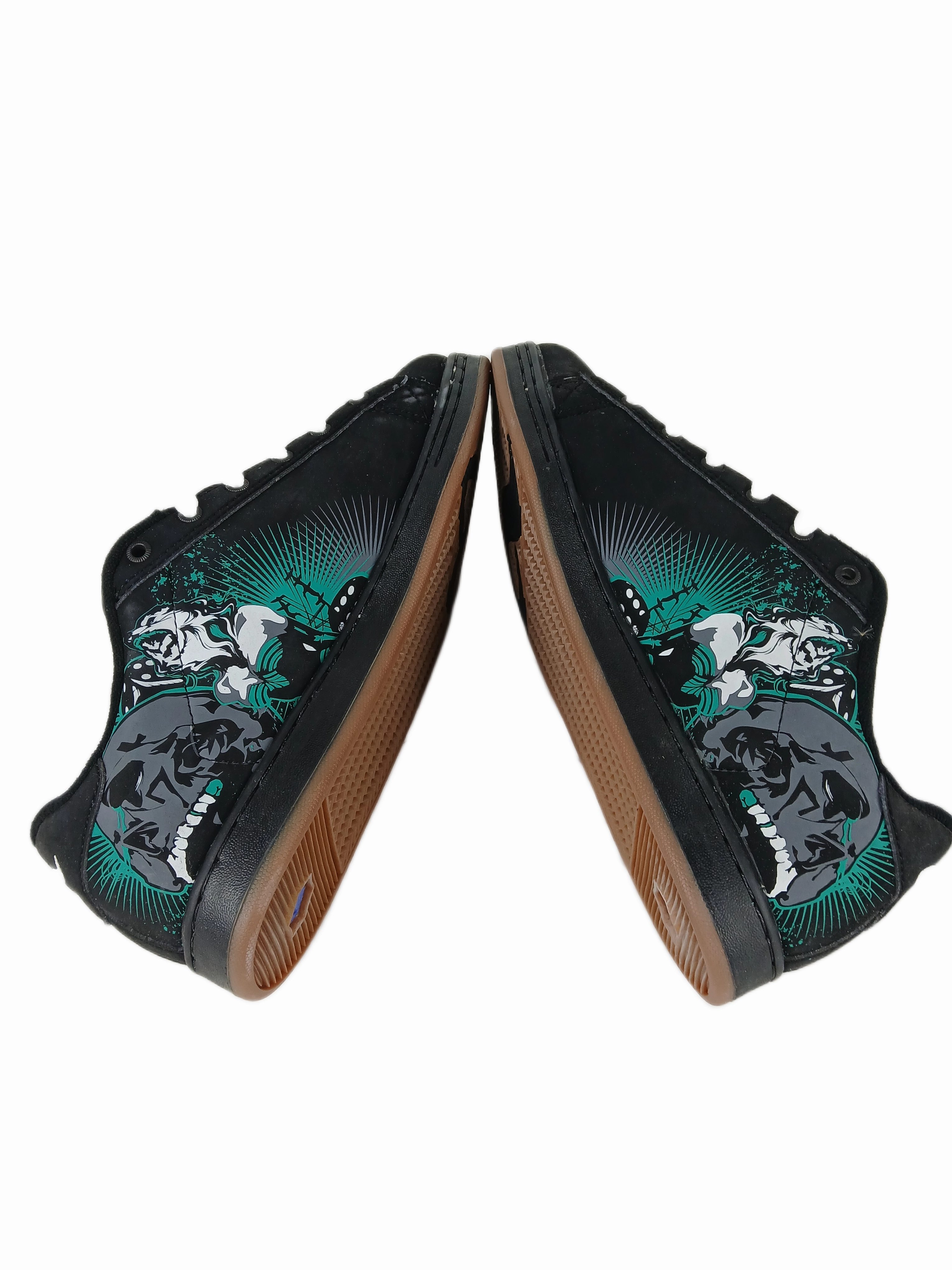 Adio Eugene SL Black Green Gum Wolf Skull Print US Mens Size 9.5 Vintage Sample Shoes Nike Running Shoes New