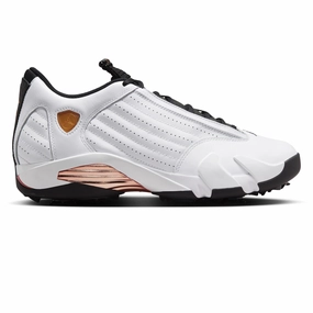 Nike Hyperquick Volleyball Shoes Air Jordan 14 NRG U25 Golf Shoes White/Metallic Copper/Black