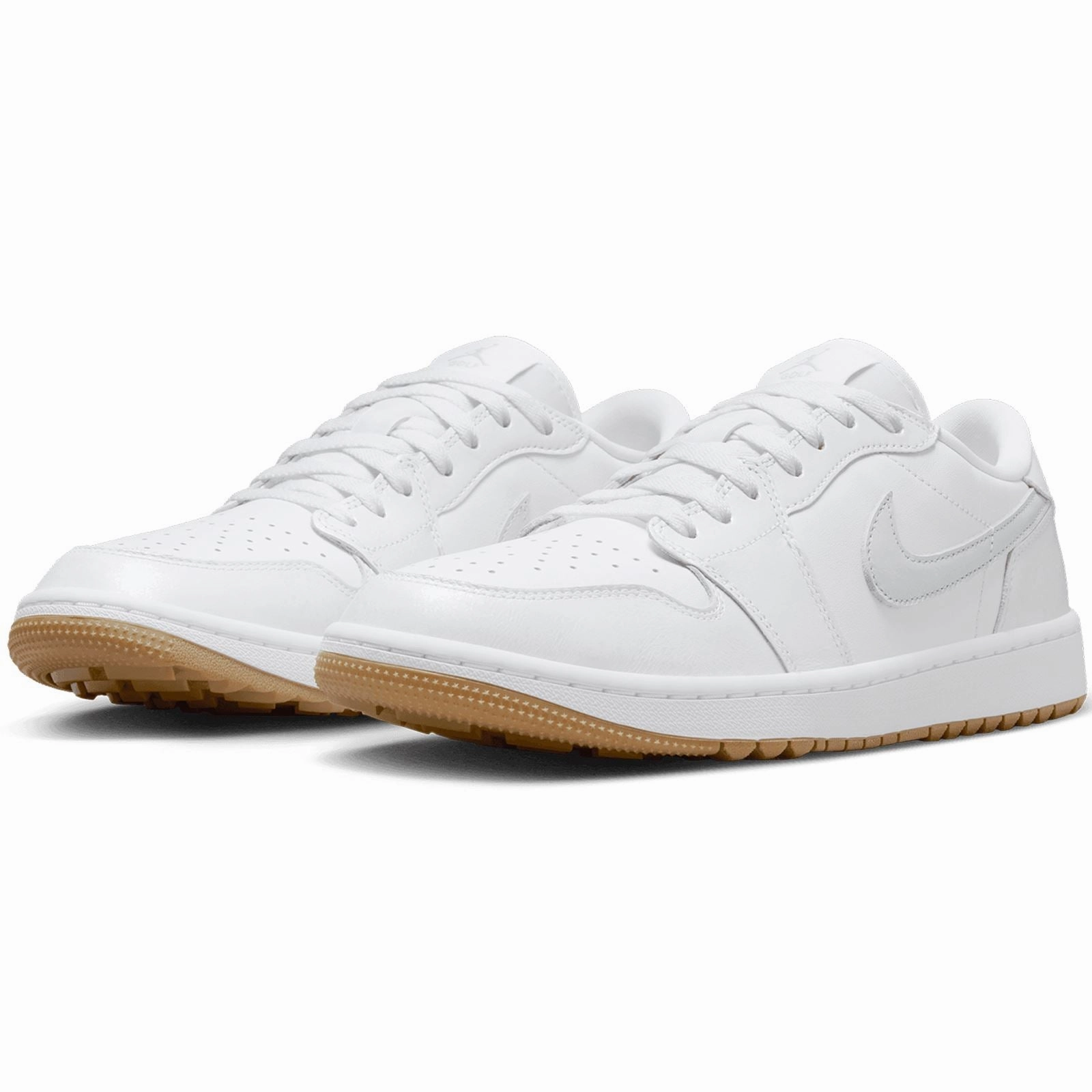 Air Jordan 1 Low G White/Pure Platinum/Gum Med Brown Nike Clemson Shoes