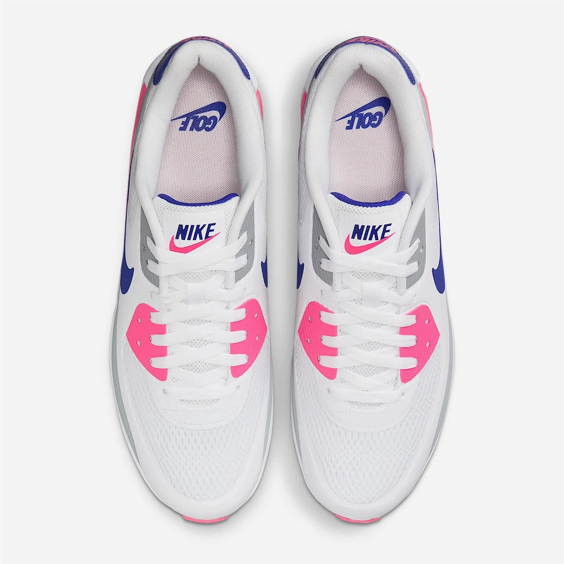 Nike Reactx Shoes Air Max 90G Golf Shoes White/Concord/Laser Pink