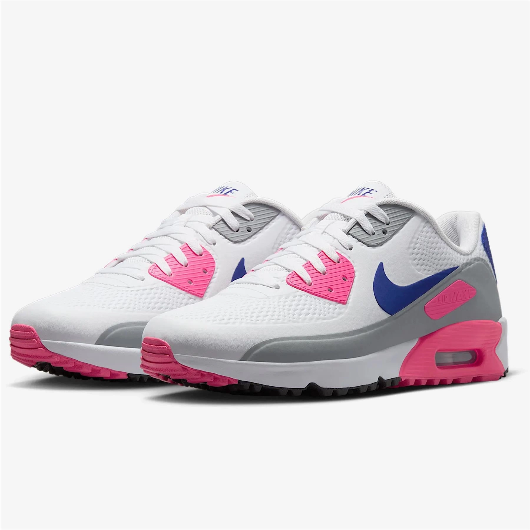 Arch Support Nike Shoes Air Max 90G Golf Shoes White/Concord/Laser Pink
