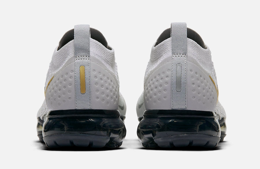Air VaporMax Flyknit 2 White Gold Swoosh Shoes Nike Plus Shoes