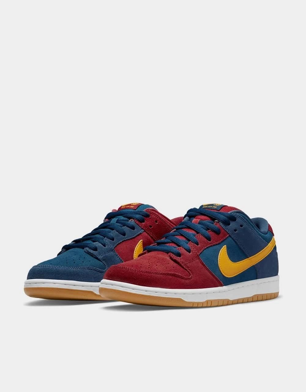 Nike SB Dunk Low Pro Skate Shoes - Navy/University Gold-Gym Red-Court Blue Huarache Nike Shoes