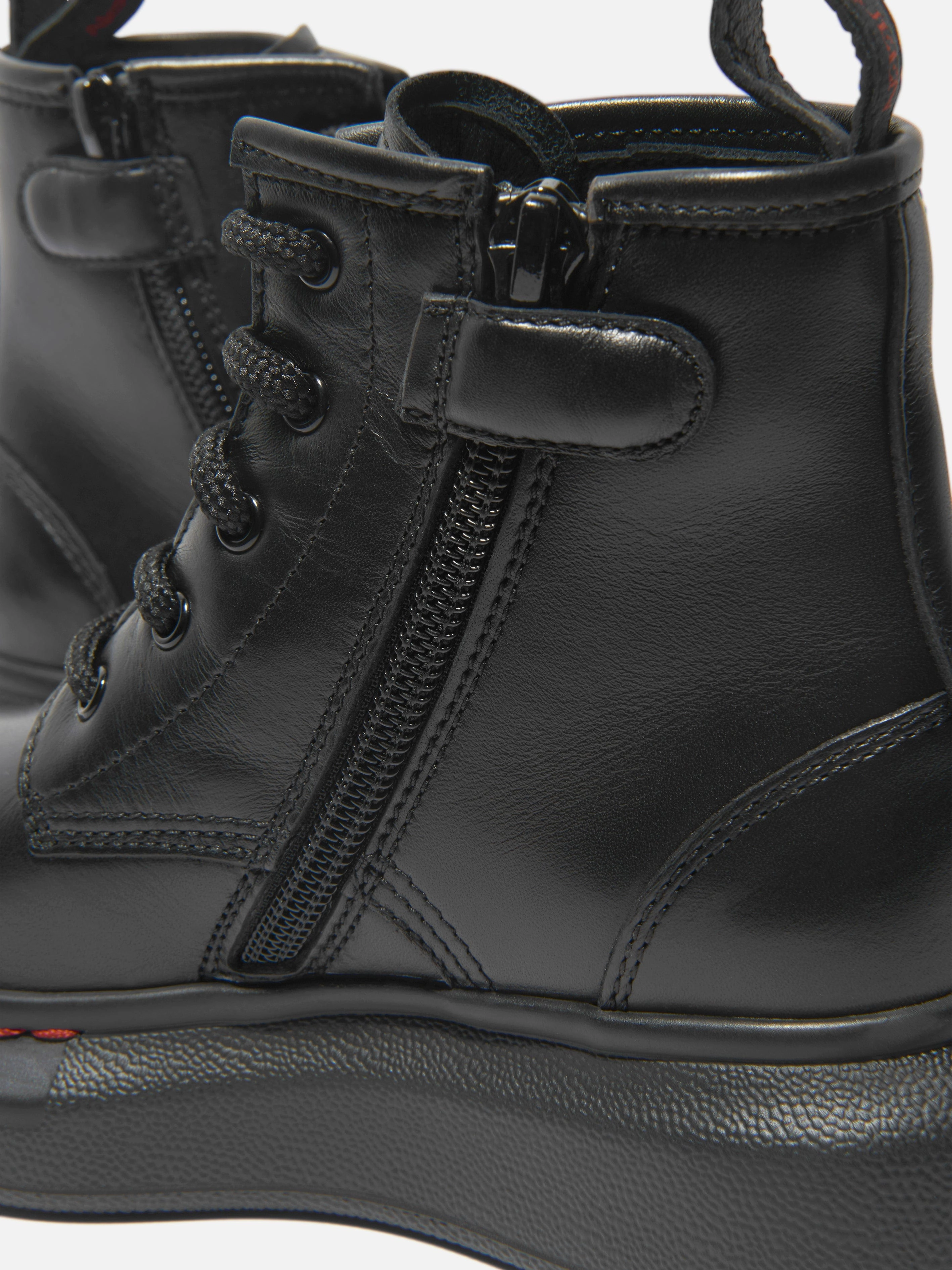 Childrens Rain Boots Alexander McQueen Kids Leather Lace Up Chunky Boots