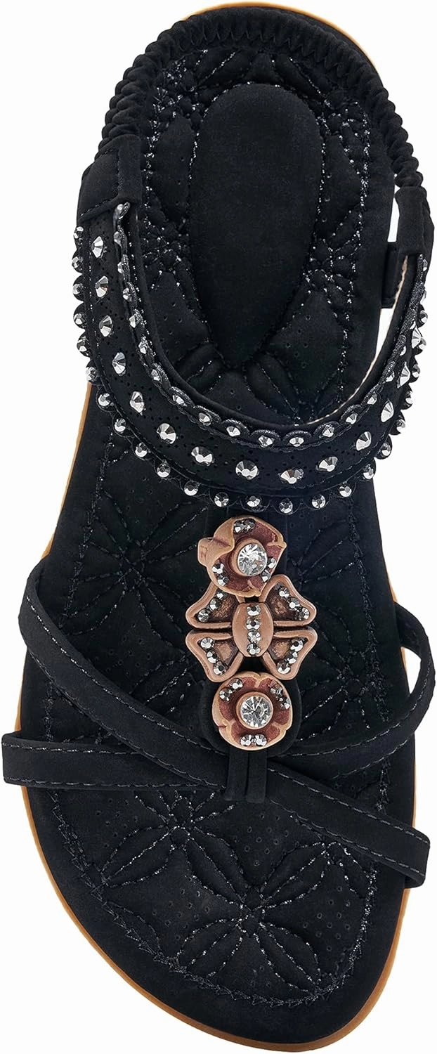 Asics Wrestling Shoes Clearance Alicegana Womens Sandals Shoes Comfort Walking with Non Slip on Casual Summer Beach Shoes Dress Ankle Elastic Jeweled Bohemian Flats