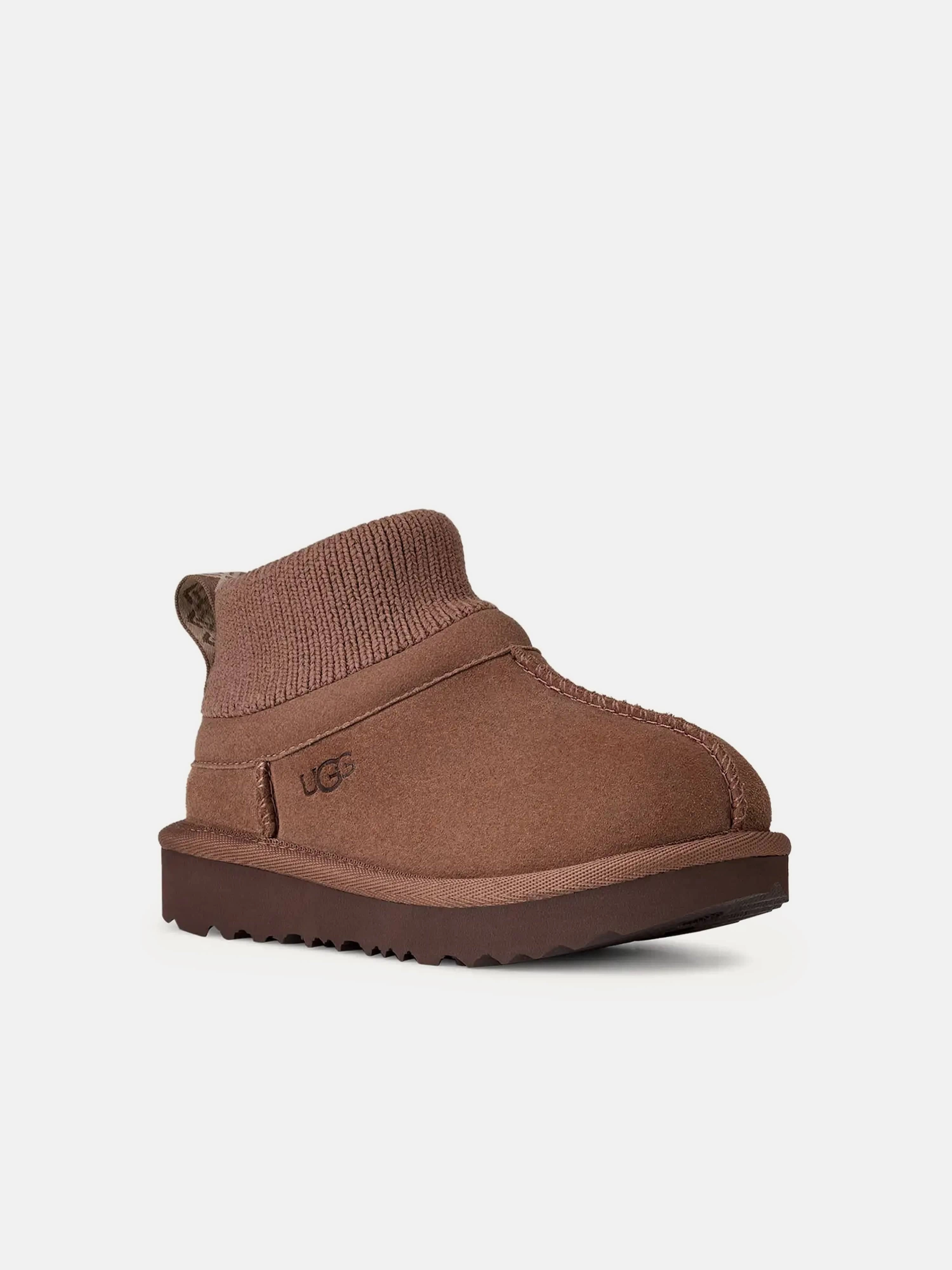 UGG Kids Classic Ultra Stretch Cuff Boots in Brown Kork Ease Boots