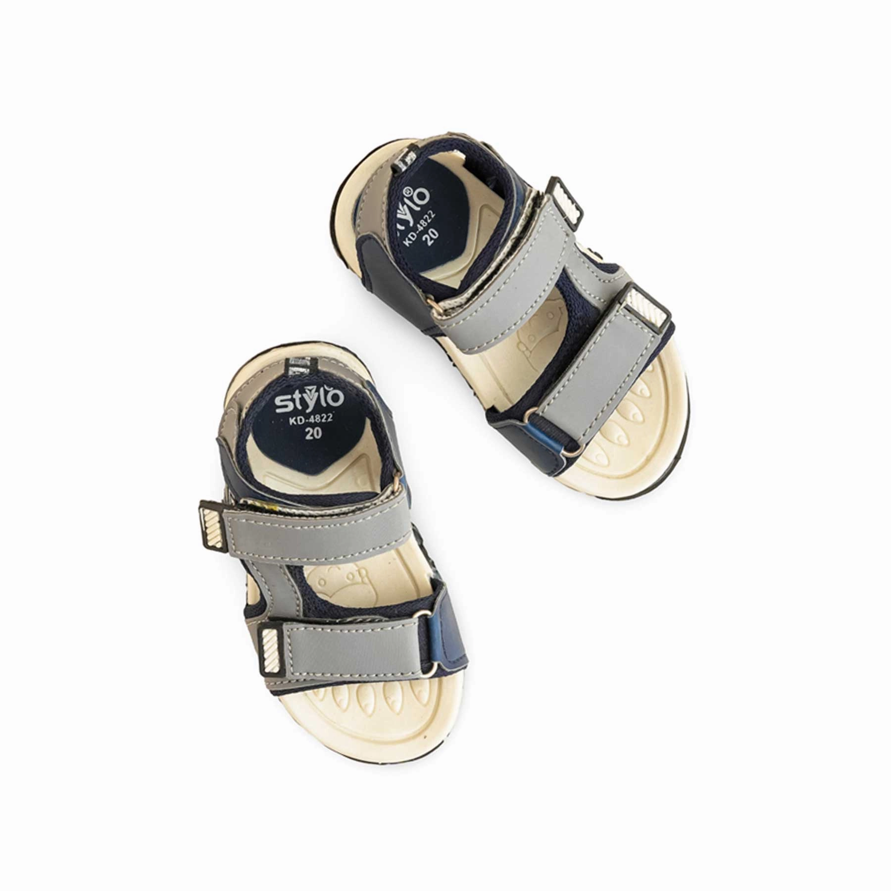 Boys Grey Casual Sandal KD4822 Wide Width Platform Sandals