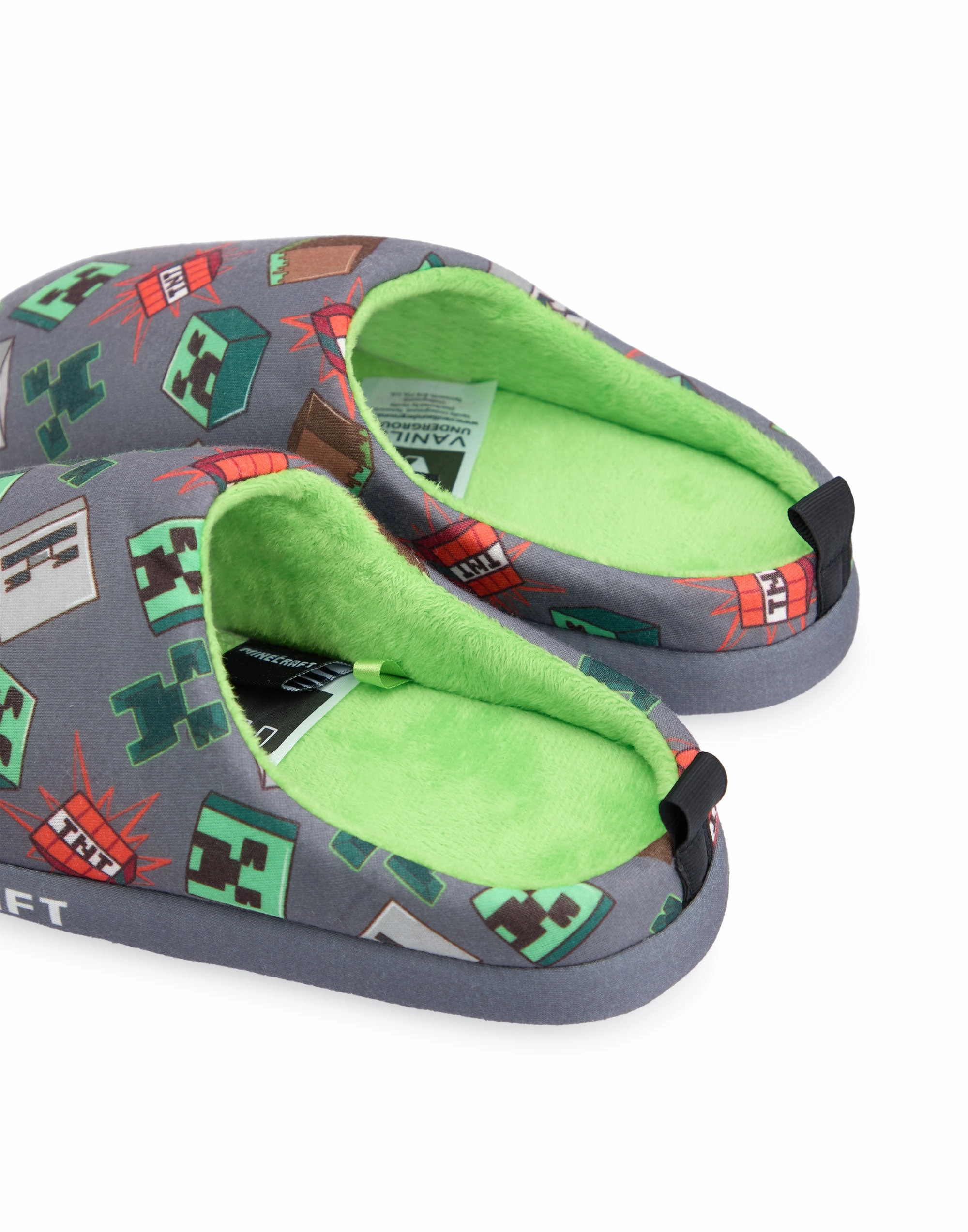 Minecraft Boys Grey Loafer Slippers Shrek And Donkey Slippers
