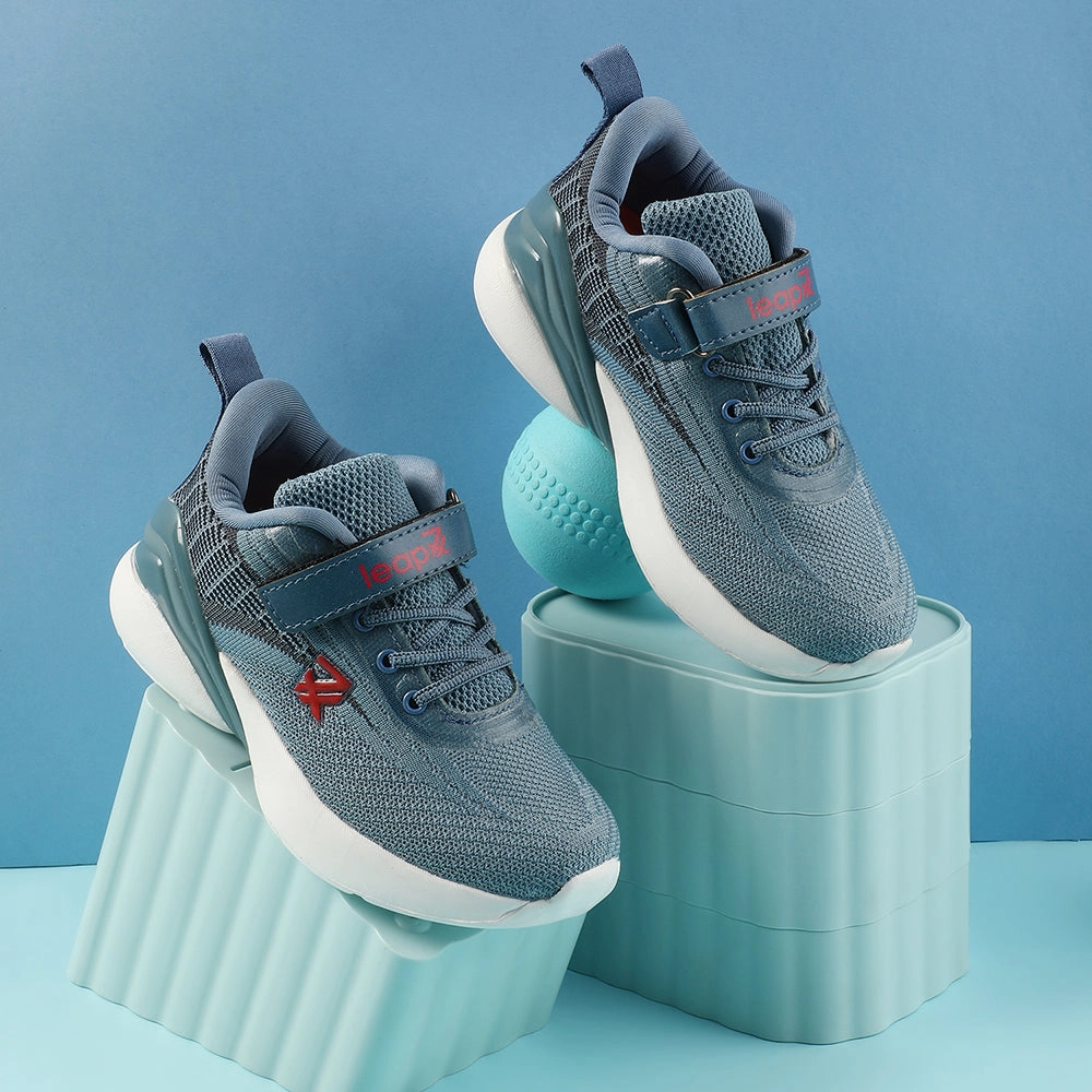 Leap7x Blue Sports Lacing Running Shoes For Kids COVER-02 By Liberty Orthotics And Running Shoes