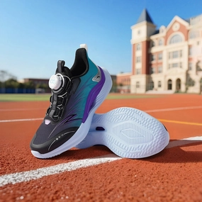 anta kids boys kyrie irving running shoes A125C5514-3 -blue/blue/purple Clean Skate Shoes