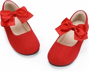 PANDANINJIA Toddler Dress Shoes Bowknot Mary Jane Shoes Girls Ballet Flats for Kids Wedding Party Uniform Church Shoes Junior Asics Running Shoes