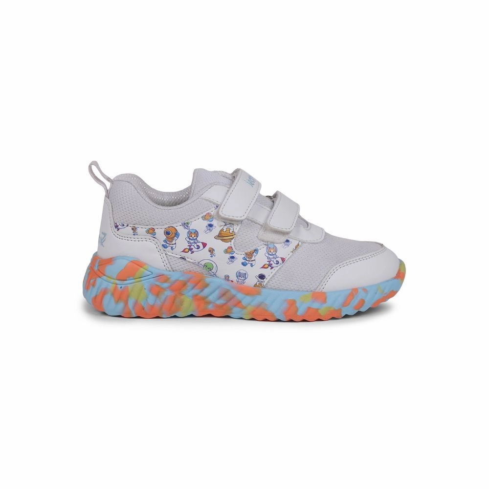 Leap7x White Sports Slip-on Walking Shoes For Kids NITKID-1 By Liberty Competitive Walking