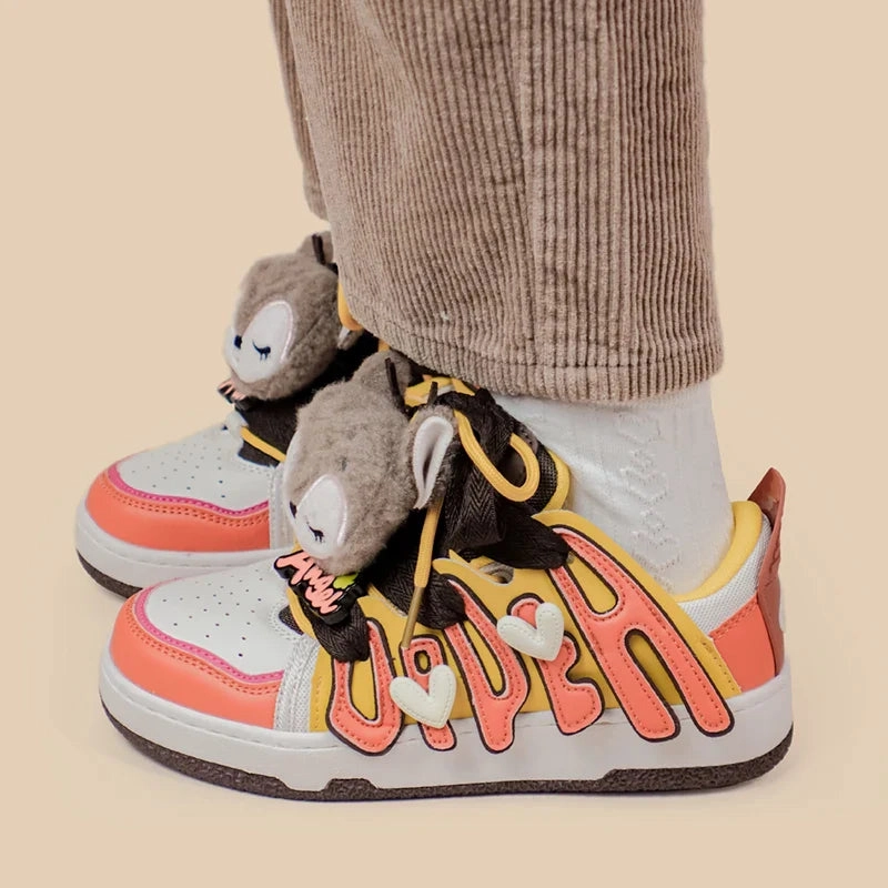 Angel Fox Sneakers Gold Skate Shoes