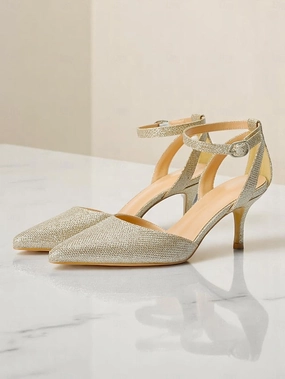 Ambush Ankle Boots Ankle Glitter Heels Gold Strap Women's