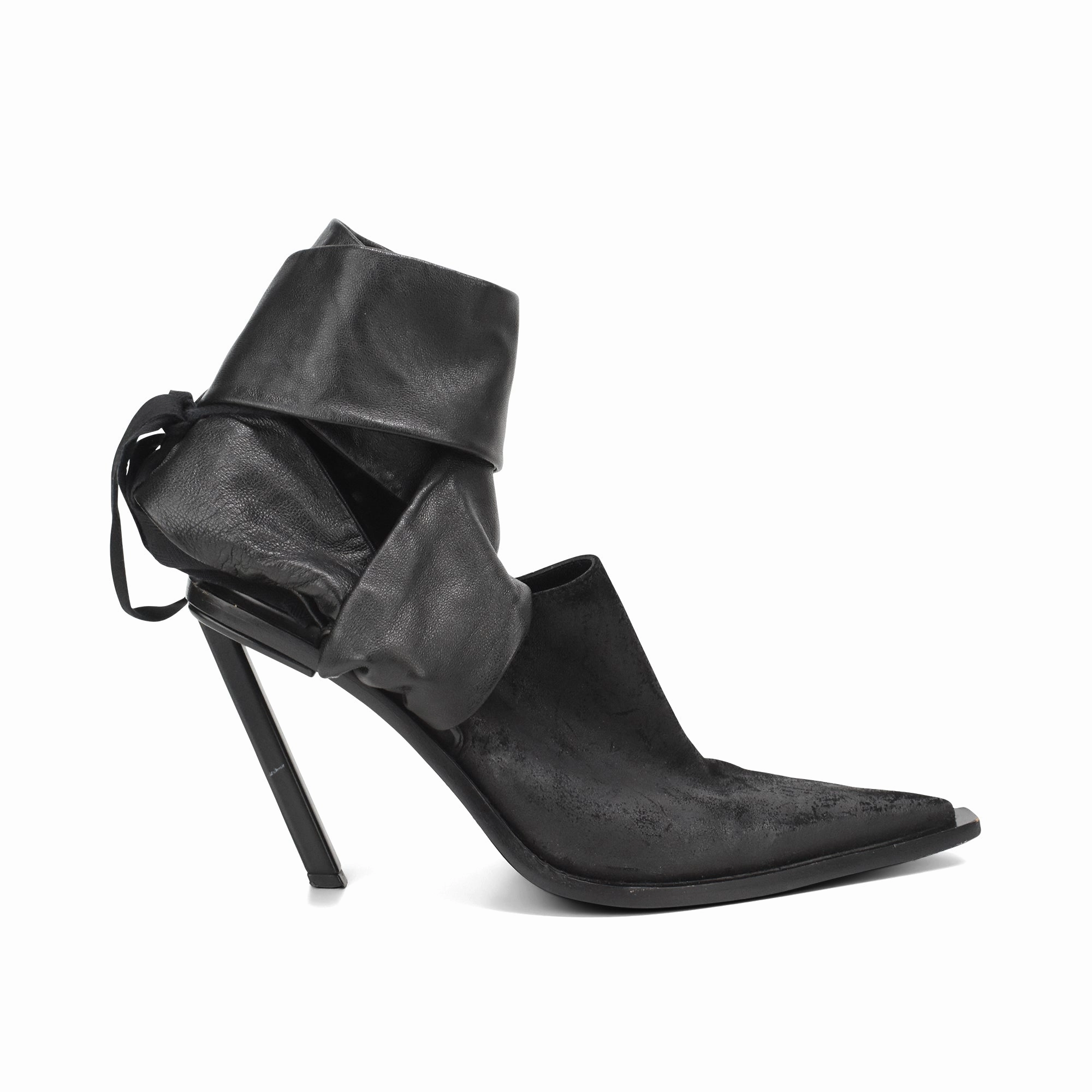Wide Fit Comfort Ankle Boots Ann Demeulemeester Wrap Heels - Women's 39