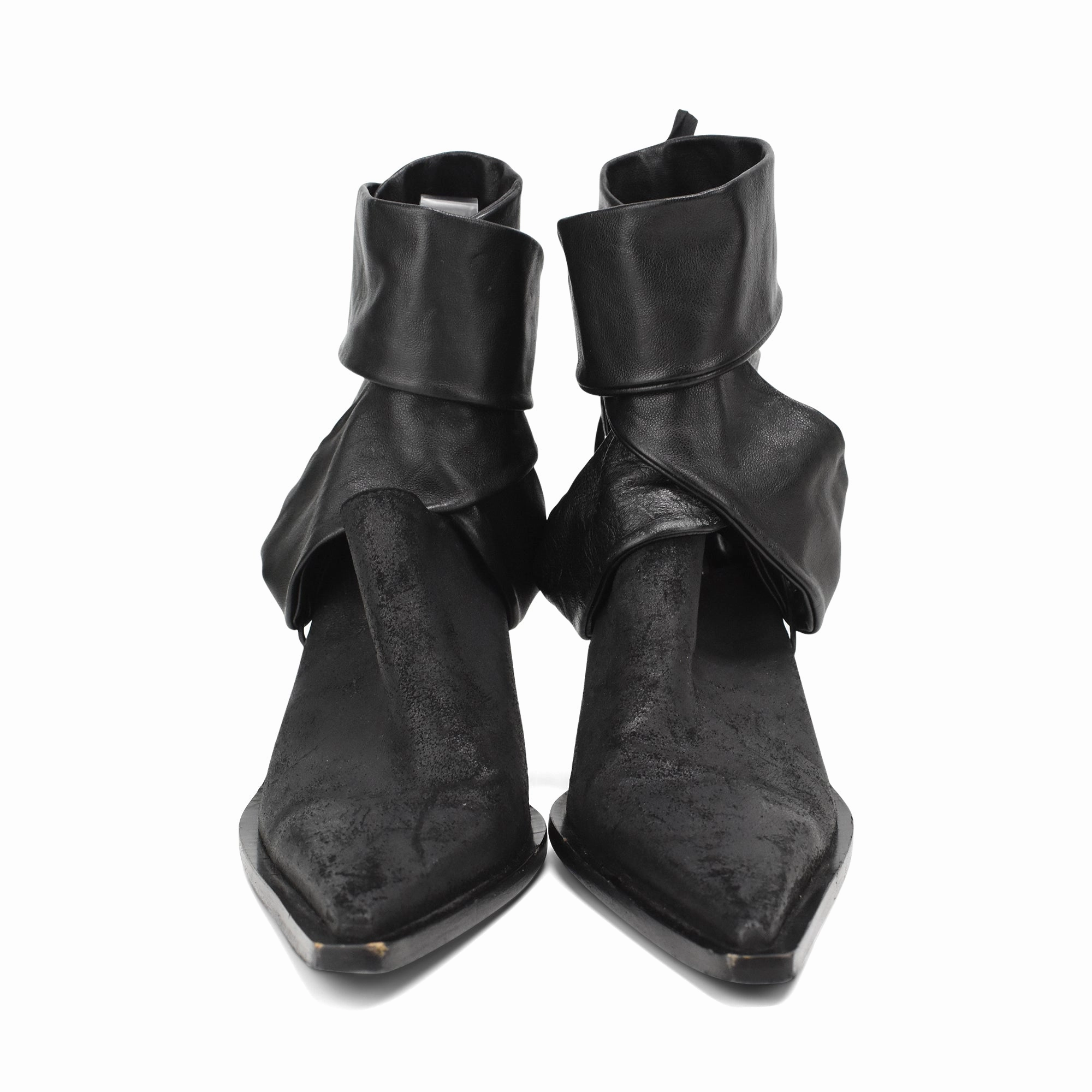Ann Demeulemeester Wrap Heels - Women's 39 Heel Cut Out Ankle Boots