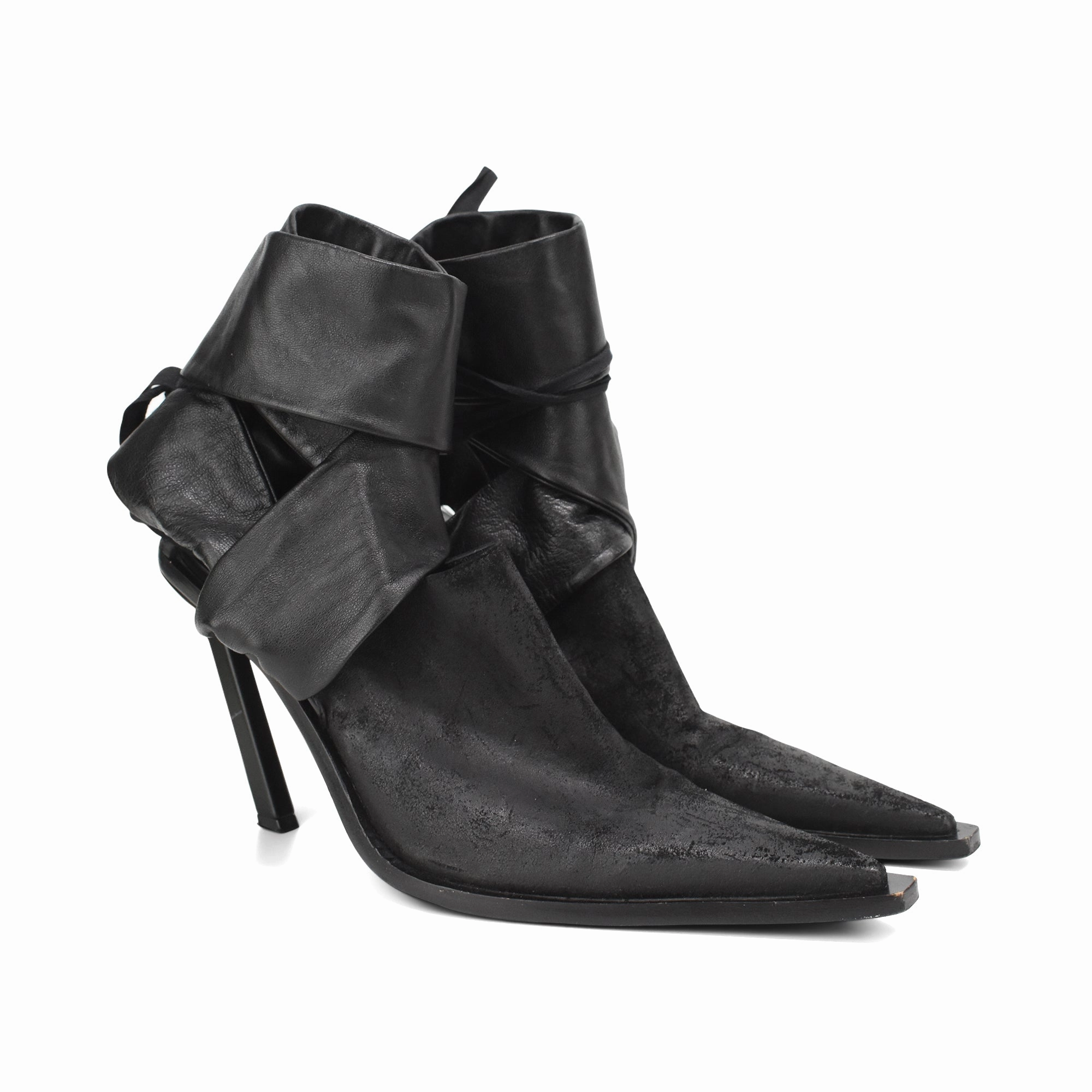 Ann Demeulemeester Wrap Heels - Women's 39 Womens Ankle Boots
