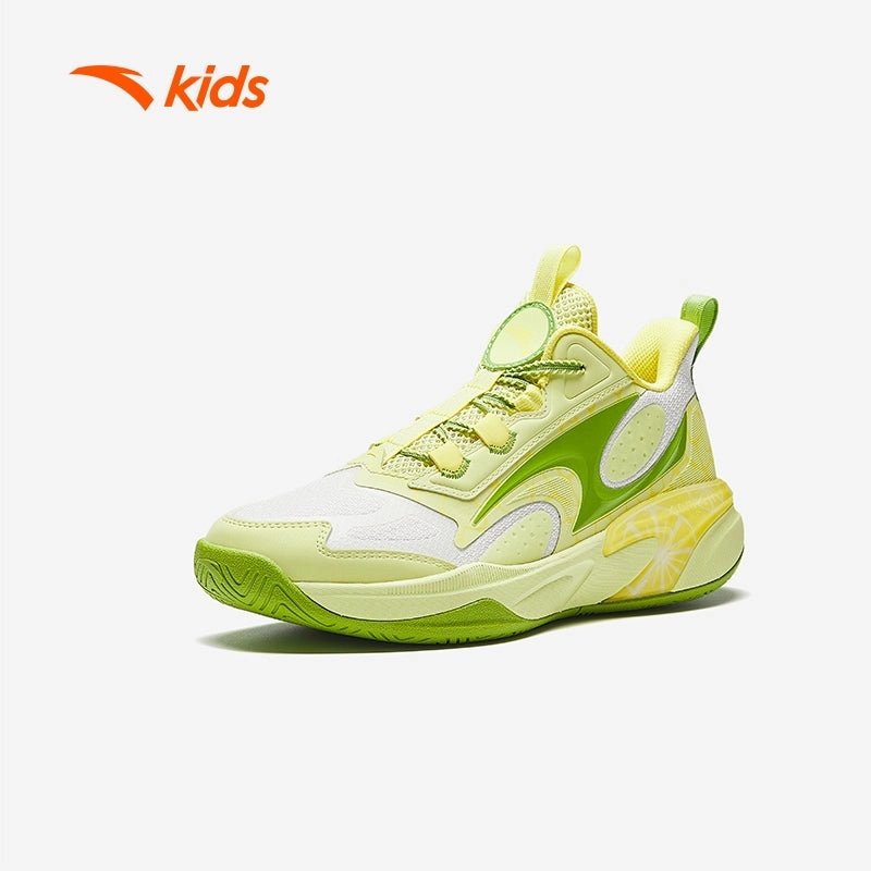 Skulls Skate anta kids boys kyrie irving basketball shoes A125C1107-3 -white/green/yellow