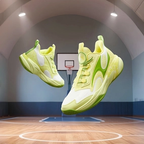 Break In Skate anta kids boys kyrie irving basketball shoes A125C1107-3 -white/green/yellow