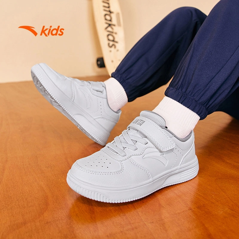 anta kids unisex big kids lifestyle shoes A124D9988-4 -white (kasut kasual kanak-kanak) Best Supportive Skate Shoes