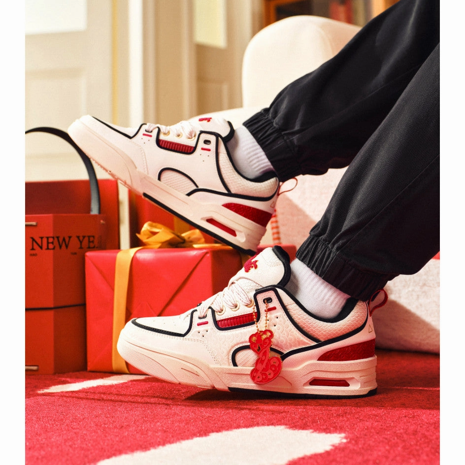 Vamp Skate Shoe Size 11 ANTA Men AOJIE CNY Skate Shoes 112518040-14 -White/Black/Red (Kasut Kasual/Sniker Lelaki