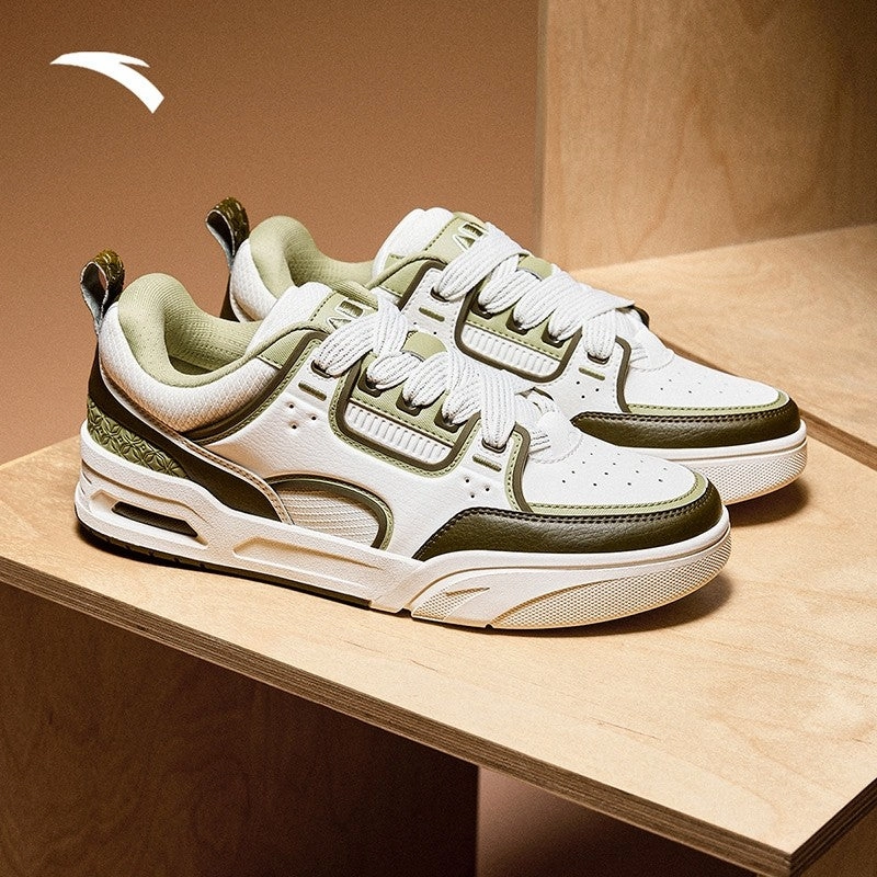 Skate Shoes Nearby ANTA Men AOJIE Skate Shoes 1125A8040-2 -Ivory White/Green/Green (Kasut Lelaki Kasual)