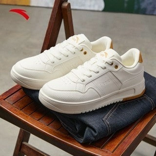 Steve O Skate ANTA Men Bamboo-Breaker Skate Shoes Casual Shoes/Sneakers 1125A8012-1 -Ivory White/Cocoa Brown (Kasut Lelaki Kasual)