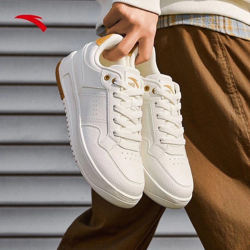 ANTA Men Bamboo-Breaker Skate Shoes Casual Shoes/Sneakers 1125A8012-1 -Ivory White/Cocoa Brown (Kasut Lelaki Kasual) Vs Skate