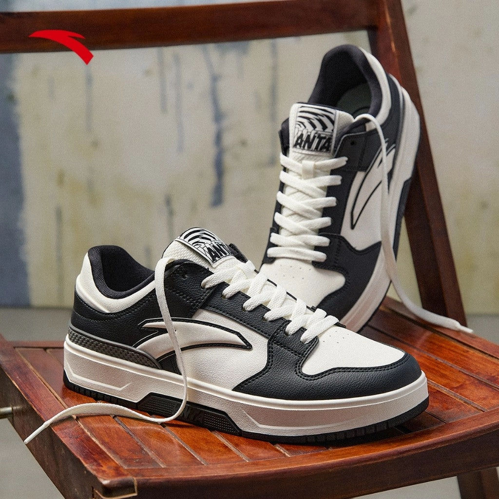 ANTA Men BASIC Skate Shoes 1125A8010-1 -Ivory White/Black (Kasut Lelaki Kasual) Electric Roller Skate