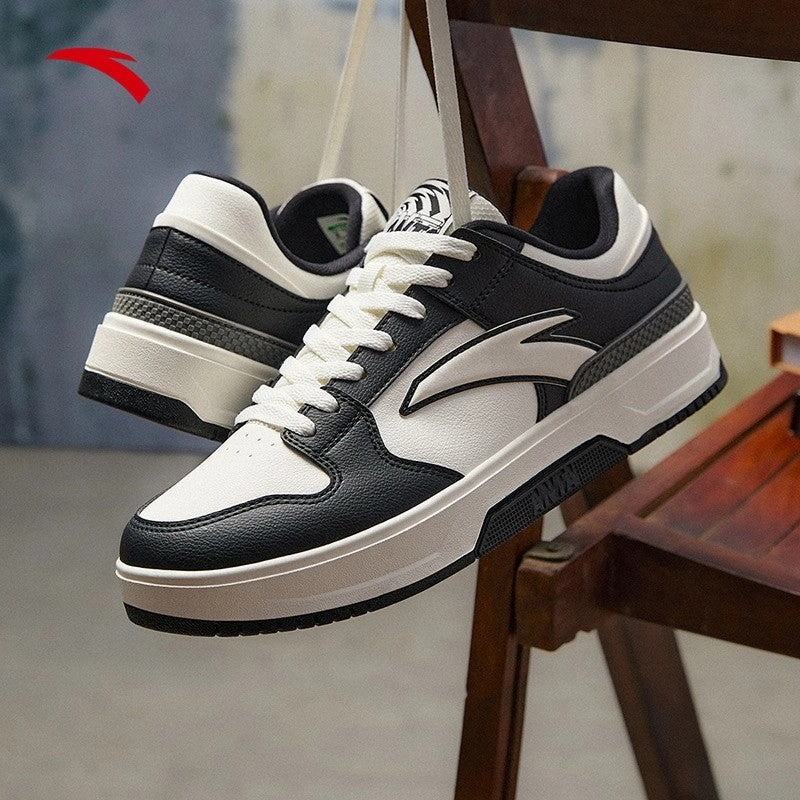 2007 Skate ANTA Men BASIC Skate Shoes 1125A8010-1 -Ivory White/Black (Kasut Lelaki Kasual)