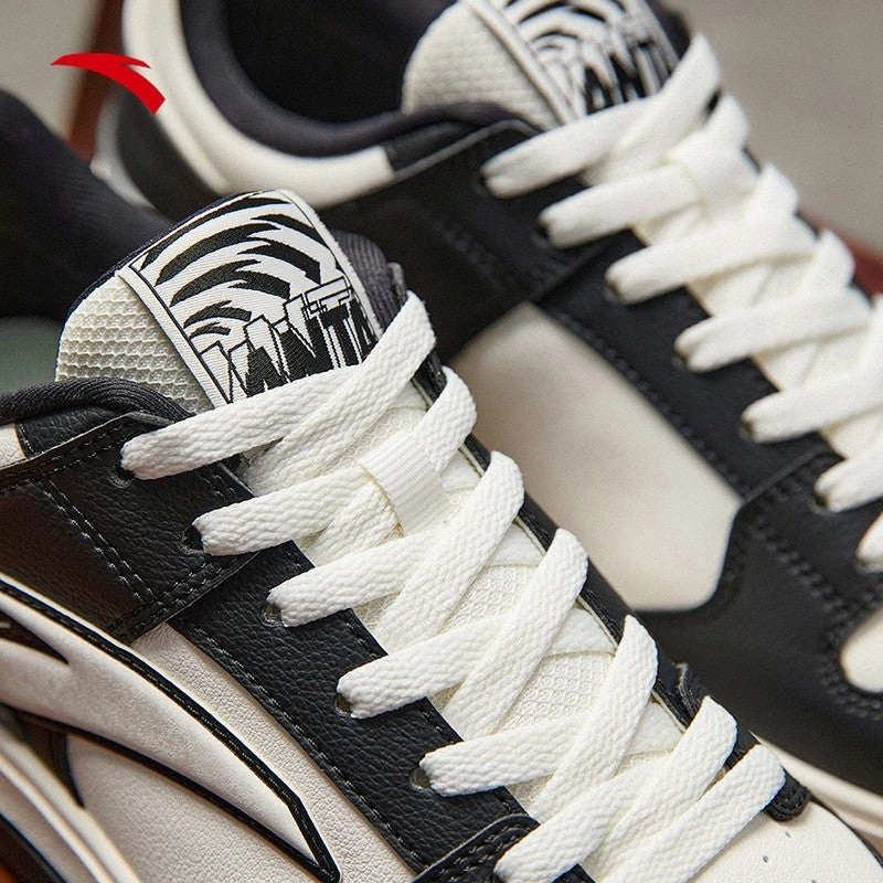 New Rock Skate ANTA Men BASIC Skate Shoes 1125A8010-1 -Ivory White/Black (Kasut Lelaki Kasual)