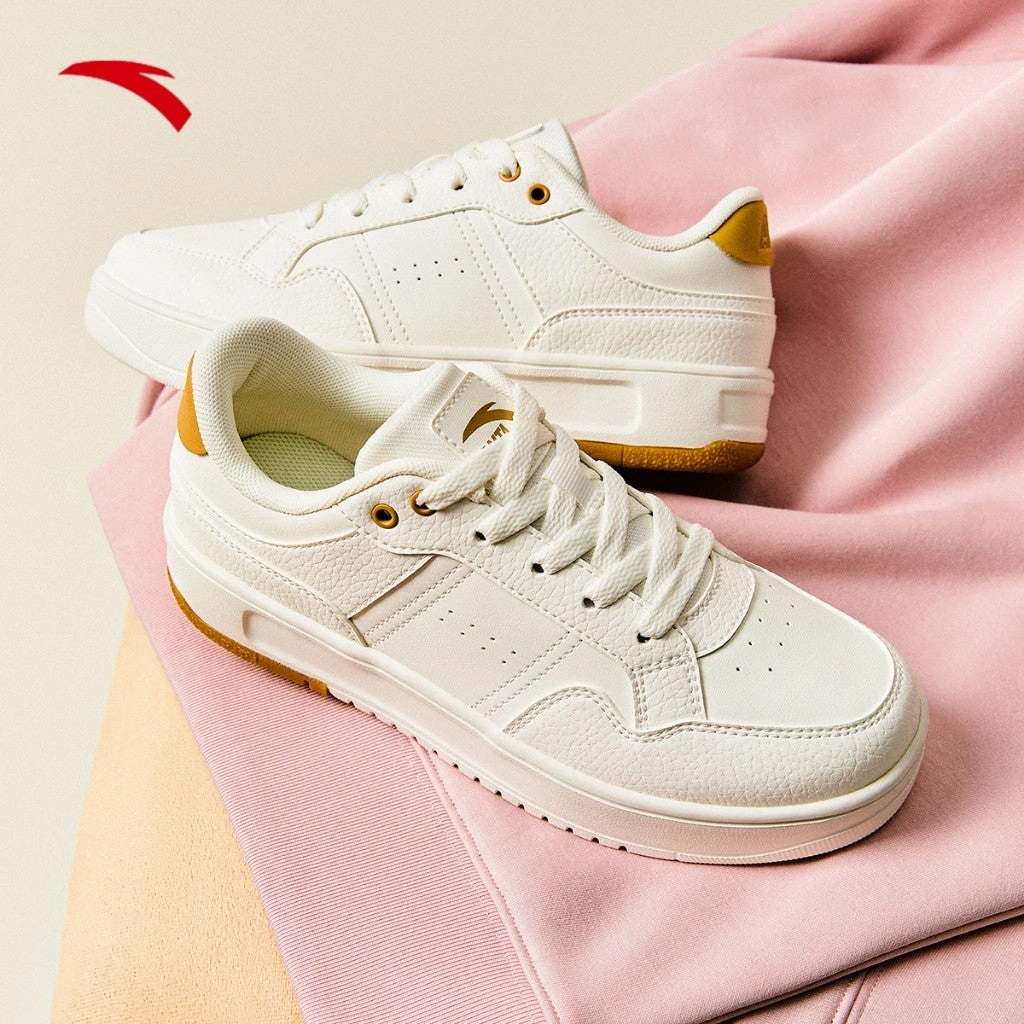 Skate Shoes Free Shipping ANTA Women Bamboo-Breaker Skate Shoes 1225A8012-1 -Ivory White (Kasut Kasual Perempuan)