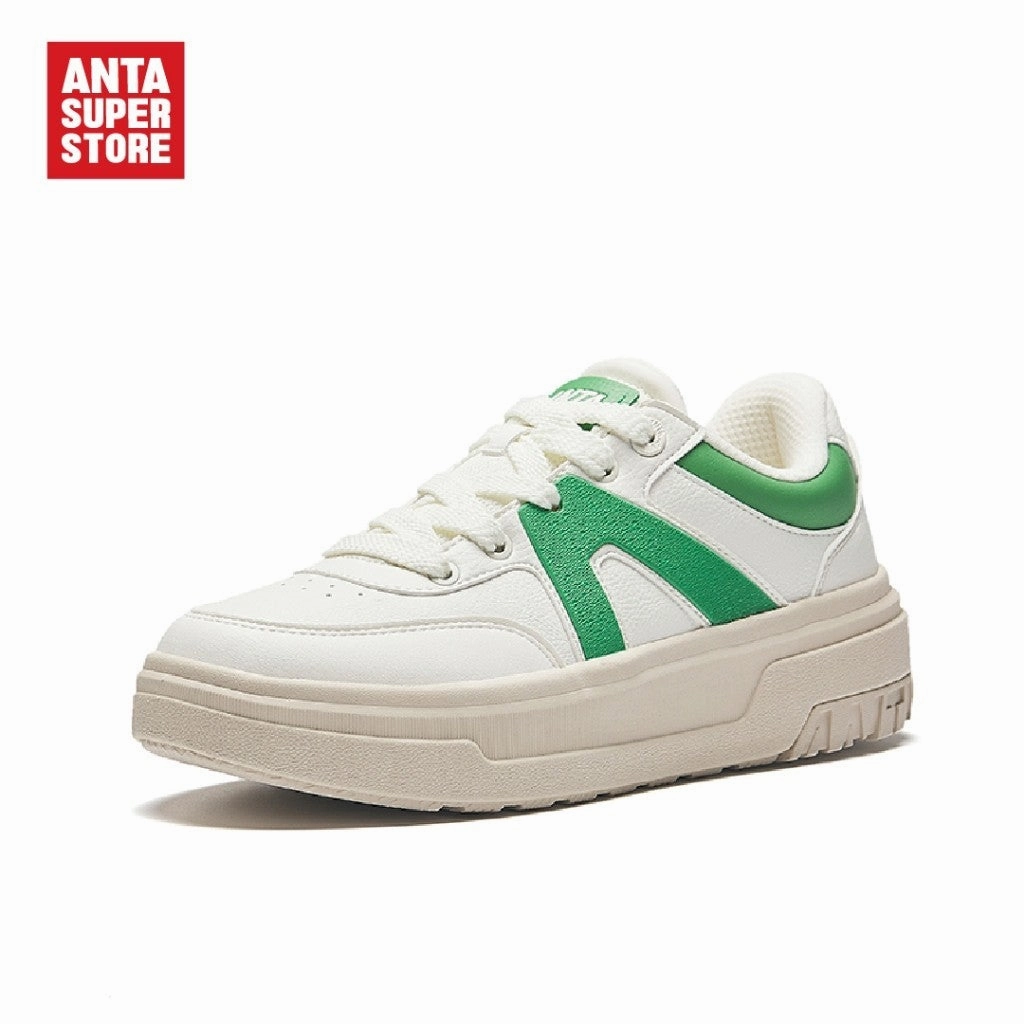 Skate Shoe Repair ANTA Women Skate Shoes 122438003U-4 -Ivory/Green (Kasut Kasual Perempuan)