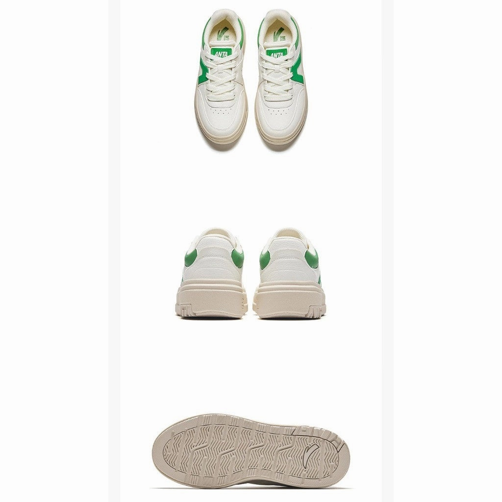 Slip-on Pro Skate ANTA Women Skate Shoes 122438003U-4 -Ivory/Green (Kasut Kasual Perempuan)