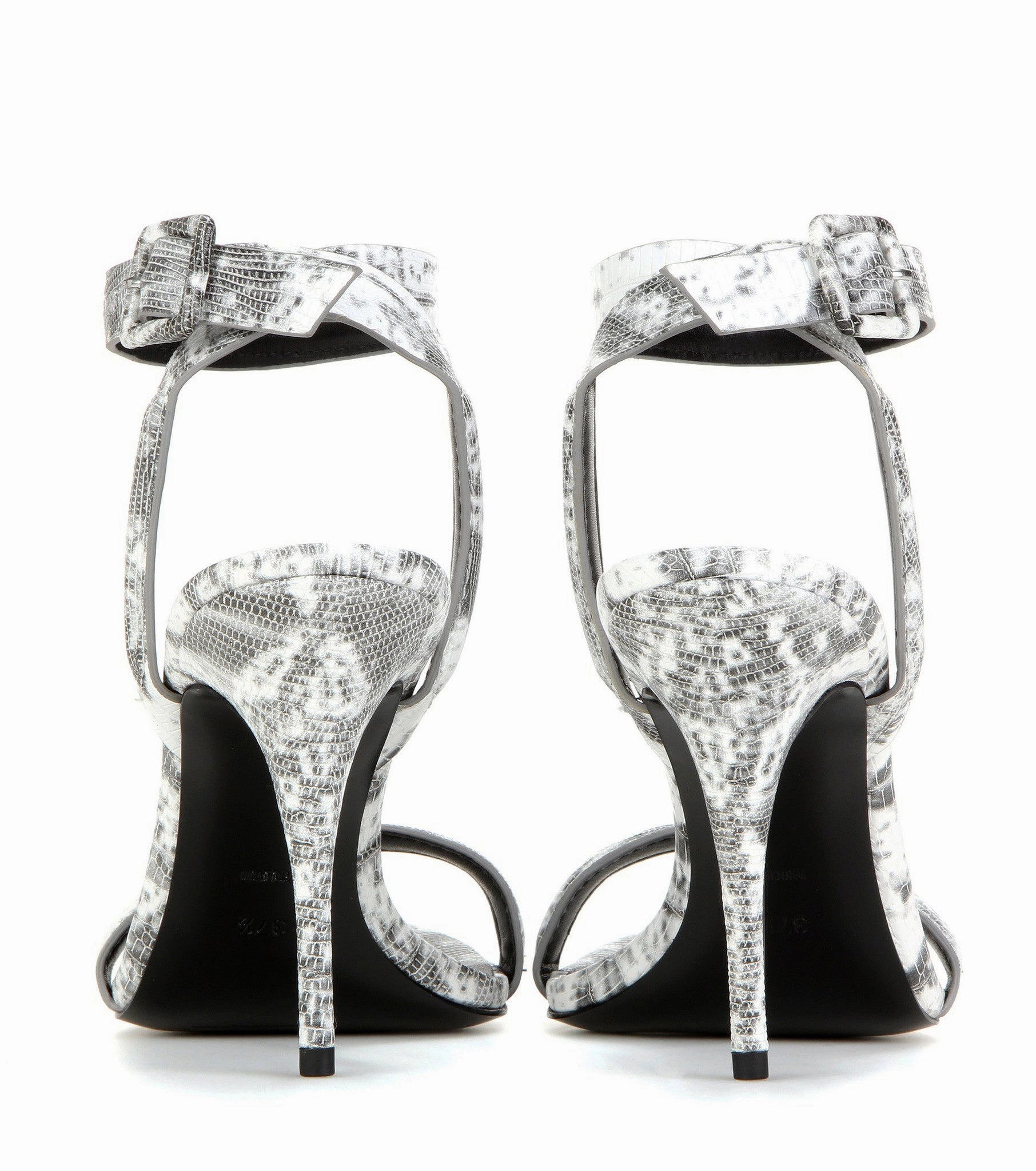 Antonia Heel Lizard Calf, Black/White Quality Leather Ankle Boots