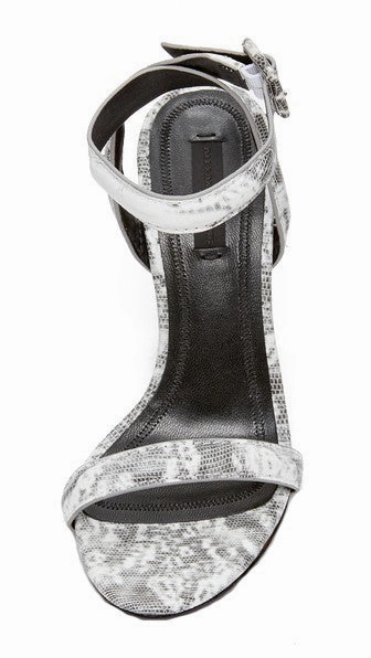 Ankle Boots With Glitter Heel Antonia Heel Lizard Calf, Black/White