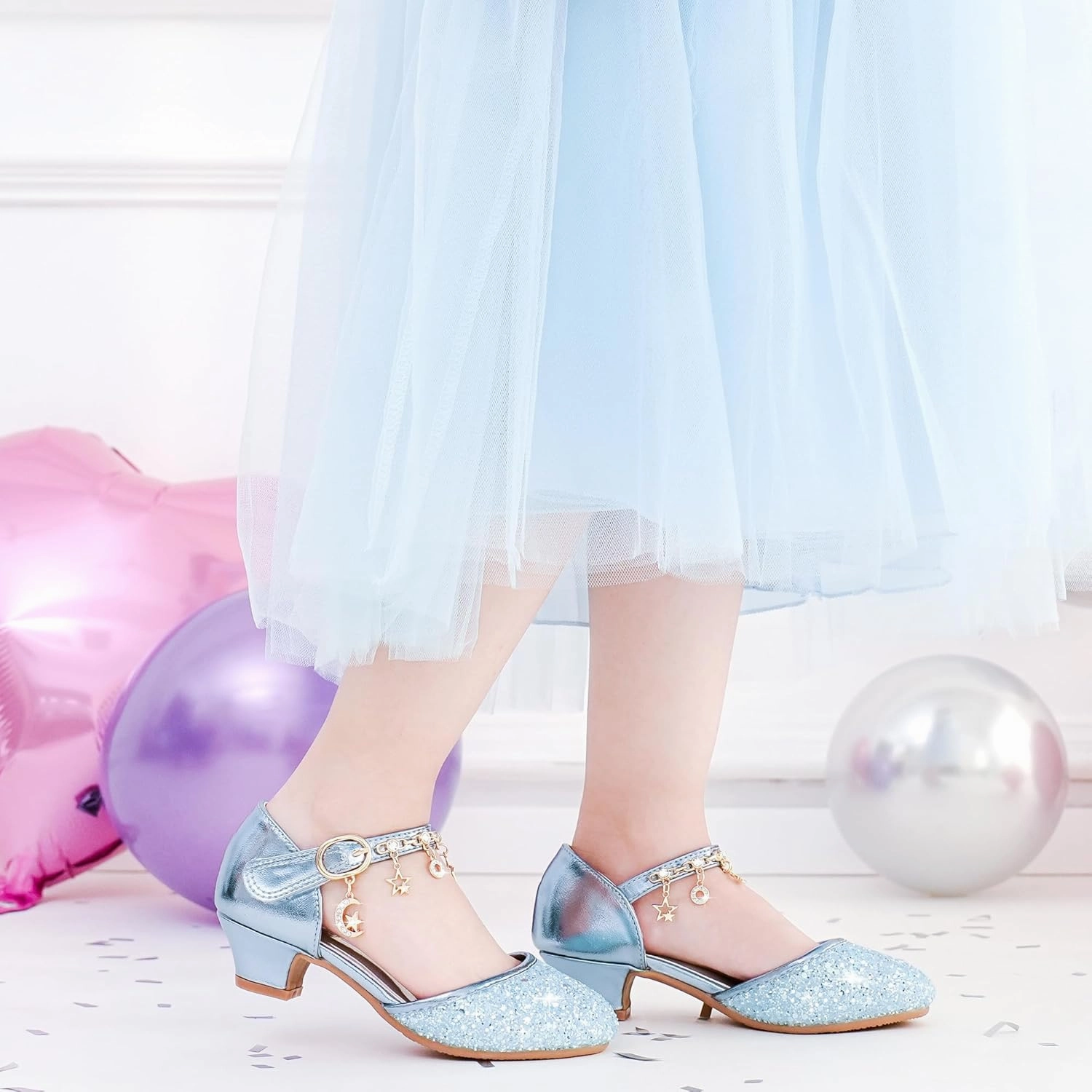 Furdeour Girls Dress Shoes Princess Crystal High Heels Closed Toe Party Wedding Flower Girls Shoes Toddler Little Big Kid Asics Gt-xpress Running Shoes